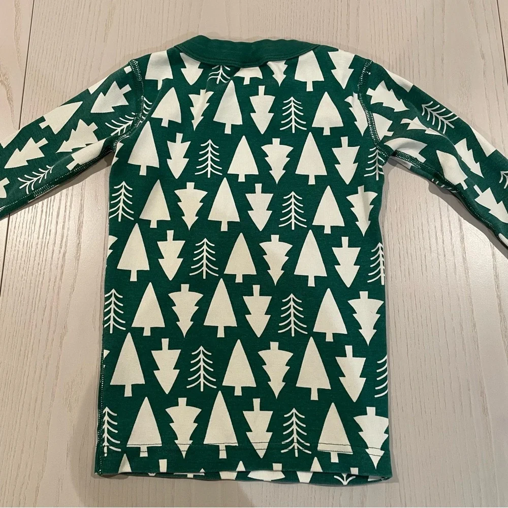 Hanna Andersson Holiday HannaJams Long John Pajama Set Winter Green Size 120 6 7